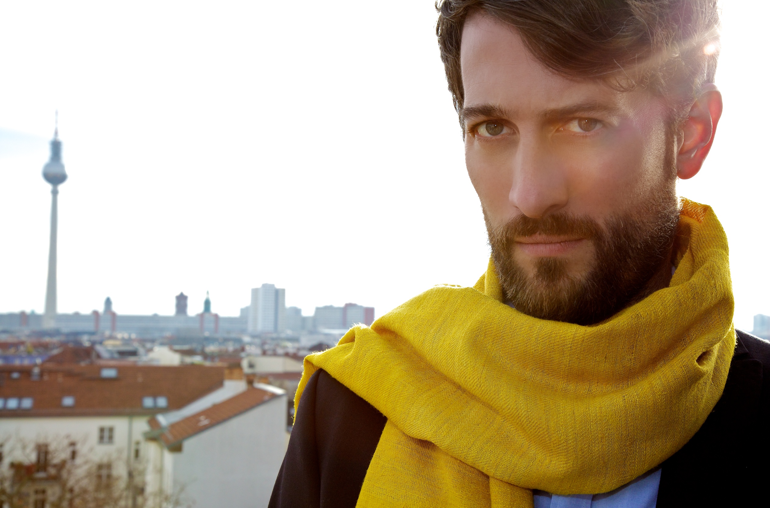 Eri Twill Scarf Turmeric Yellow - Image 2