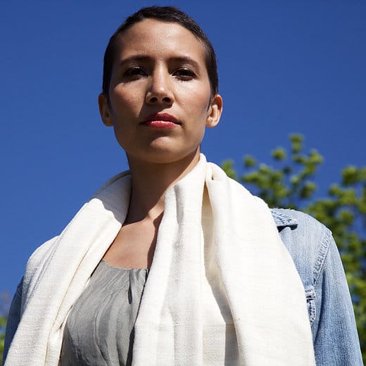 Eri Twill Scarf Off White - Image 3