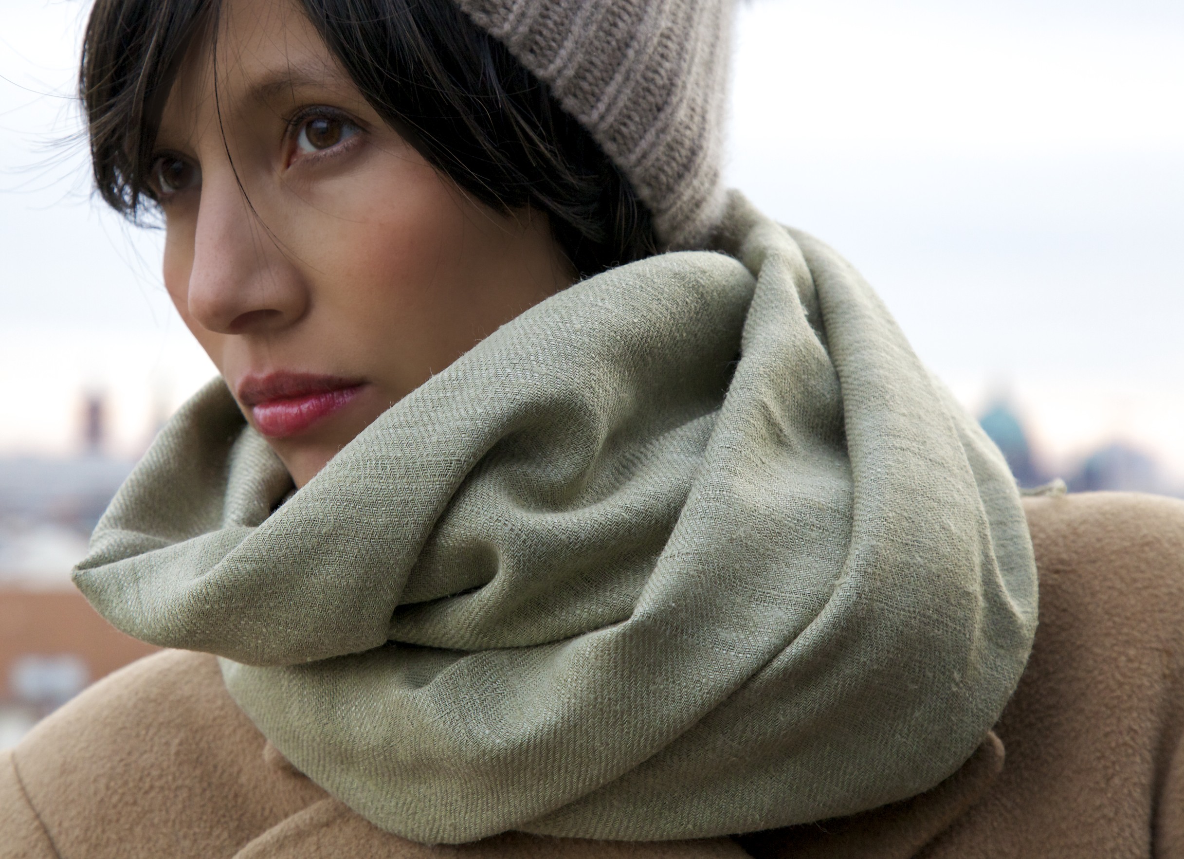 Eri Twill Scarf Light Green - Image 3